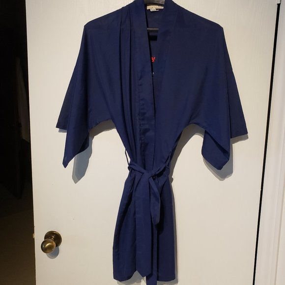 Men's Navy Kimono Robe - Picture 6 of 6